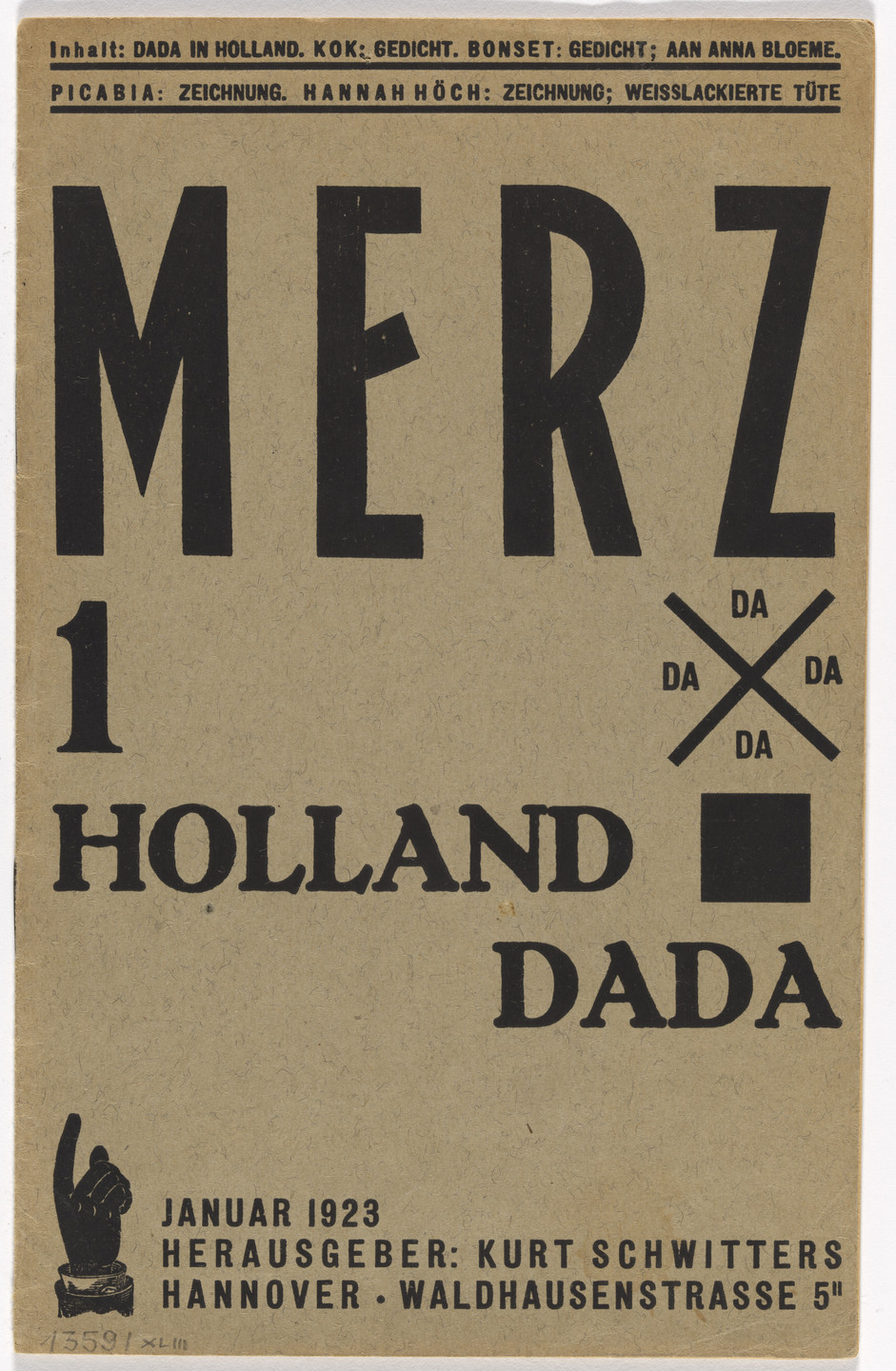 Kurt Schwitters. Merz no. 1: Holland Dada. 1923 | MoMA