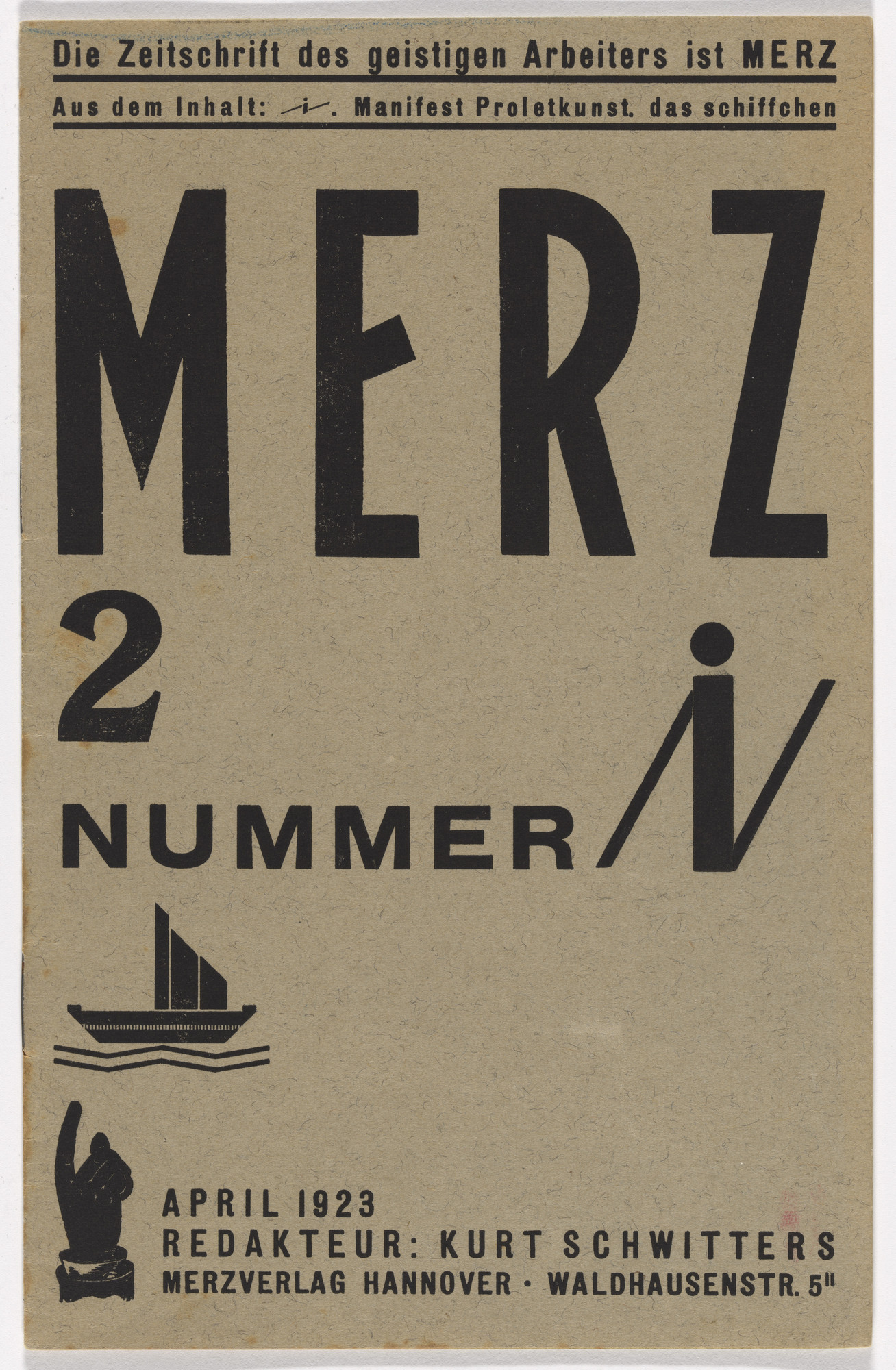 Kurt Schwitters. Merz no. 2: Number i (Nummer i)
