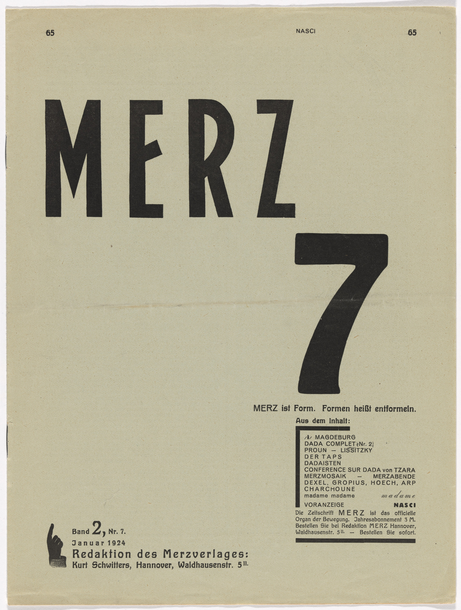 Kurt Schwitters. Merz no. 7