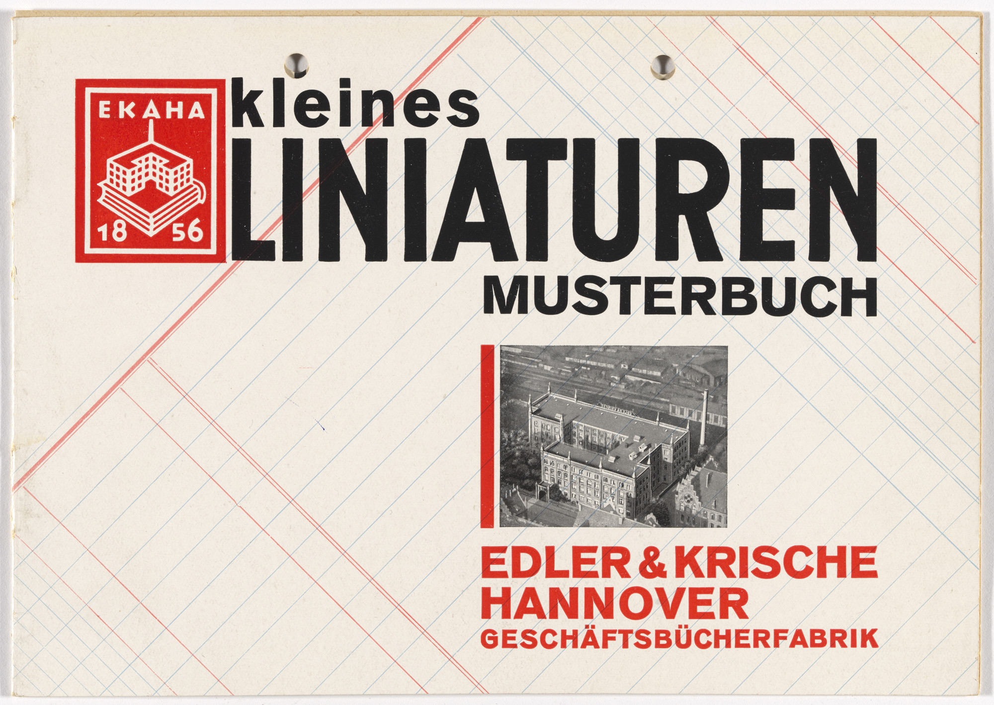 Kurt Schwitters. Sample brochure of ruled books (Kleines Liniaturen Musterbuch) for Edler & Krische Hannover