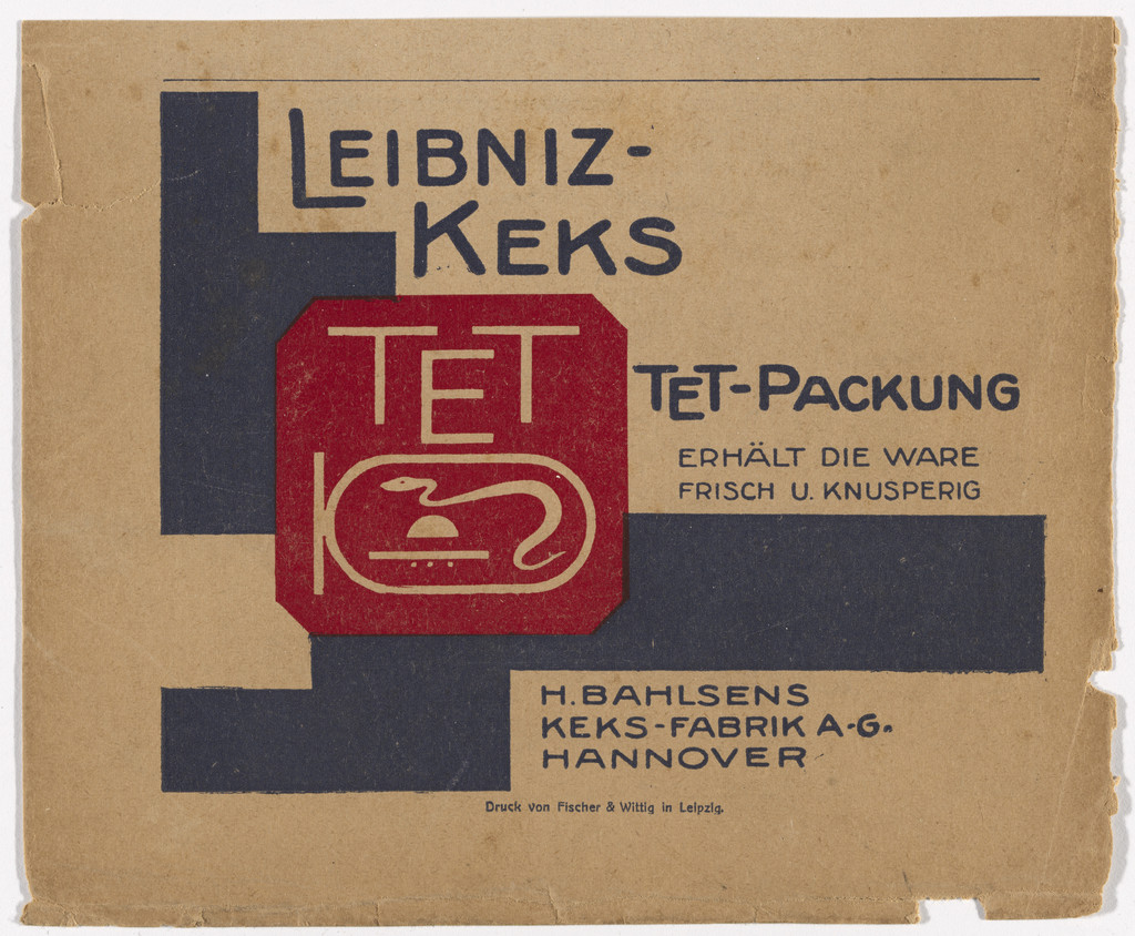 Advertisement for Leibniz Cookies (Leibniz-Keks),  Hermann Bahlsen’s Cookie factory (Keks-Fabrik), Hannover