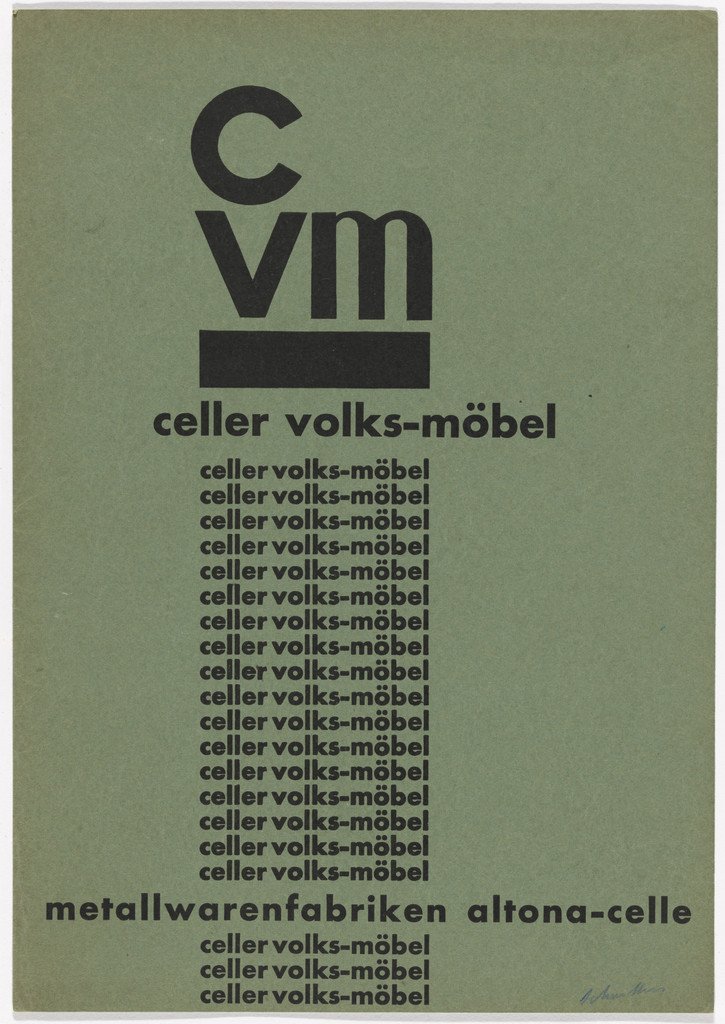 Advertisement for Celle People’s Furniture, Metalwares Factories (Celler Volks-Möbel, Metallwarenfabriken)
