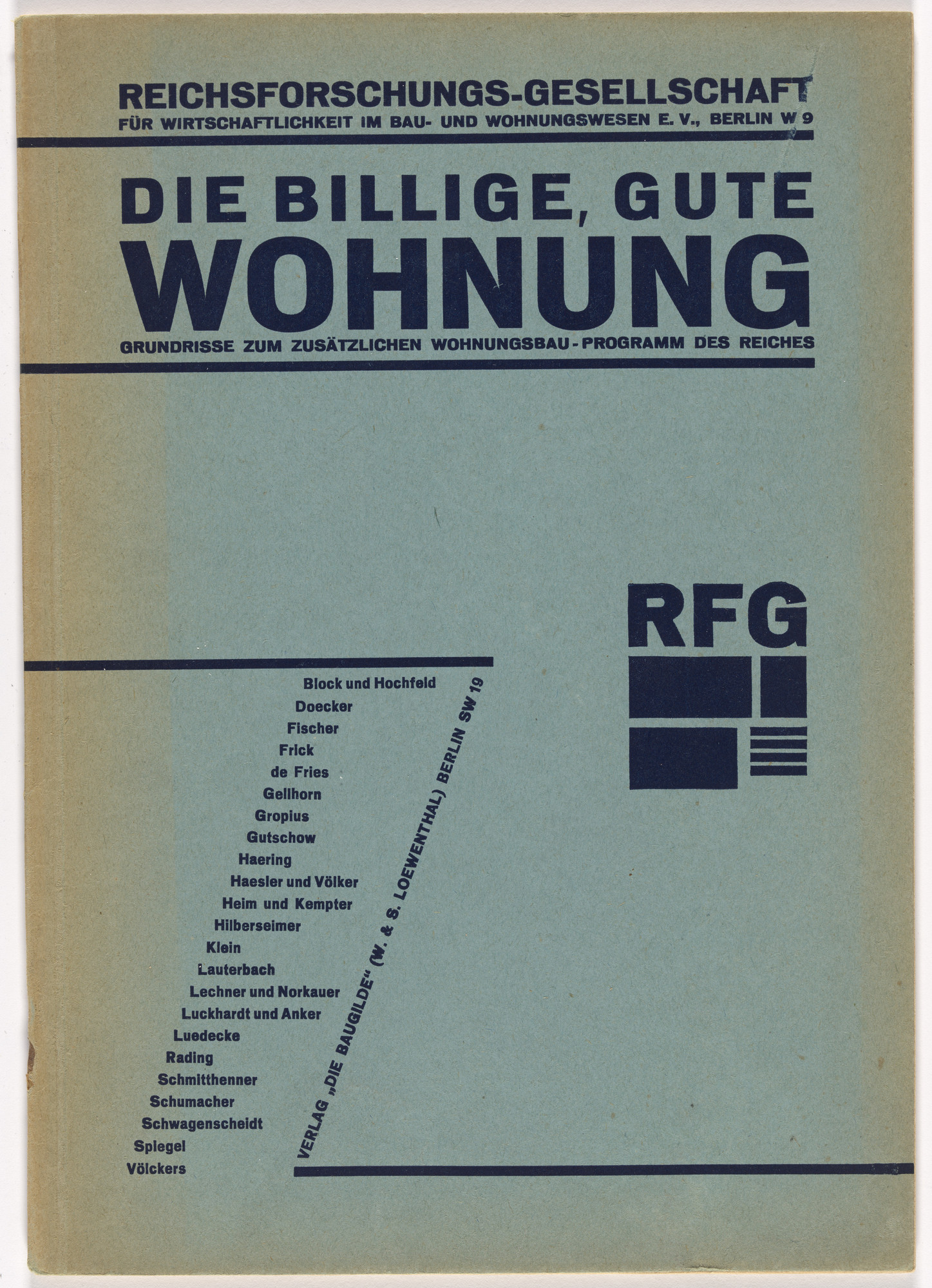 Kurt Schwitters. Brochure for The Inexpensive, Good Dwelling: Plans for Additional Housing (Die Billige, gute Wohnung: Grundrisse zum zusätzlichen Wohnungsbau)