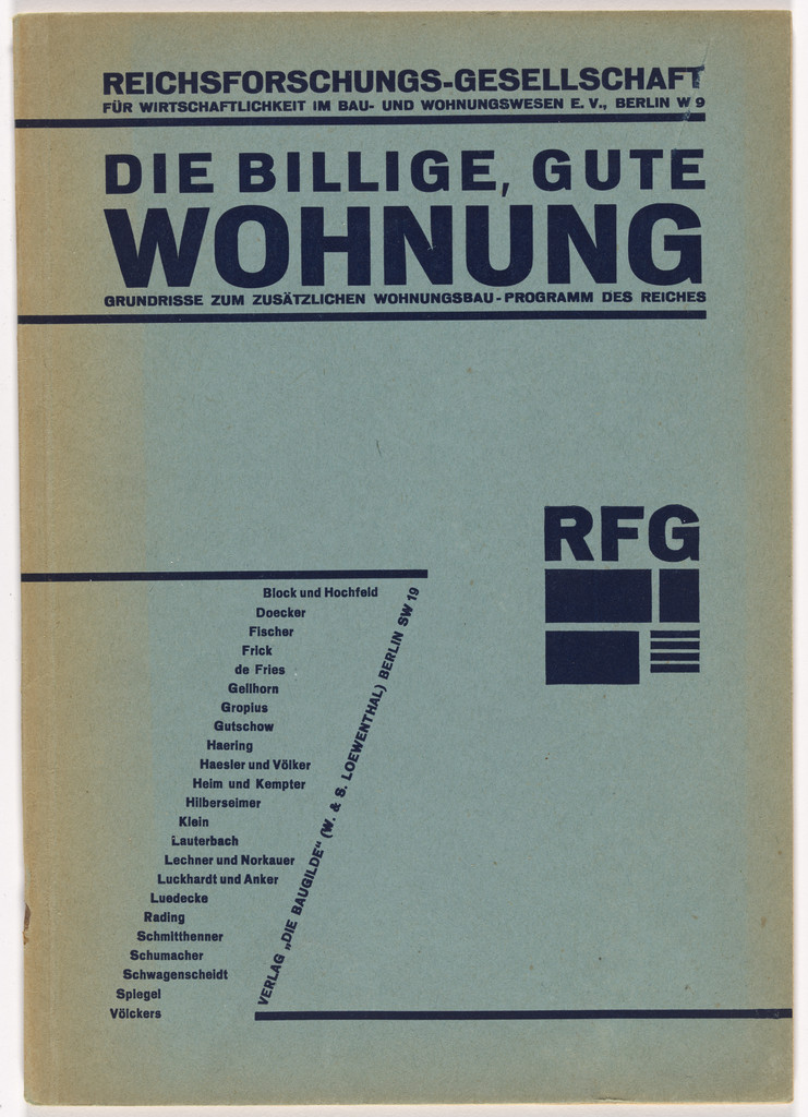 Brochure for The Inexpensive, Good Dwelling: Plans for Additional Housing (Die Billige, gute Wohnung: Grundrisse zum zusätzlichen Wohnungsbau)