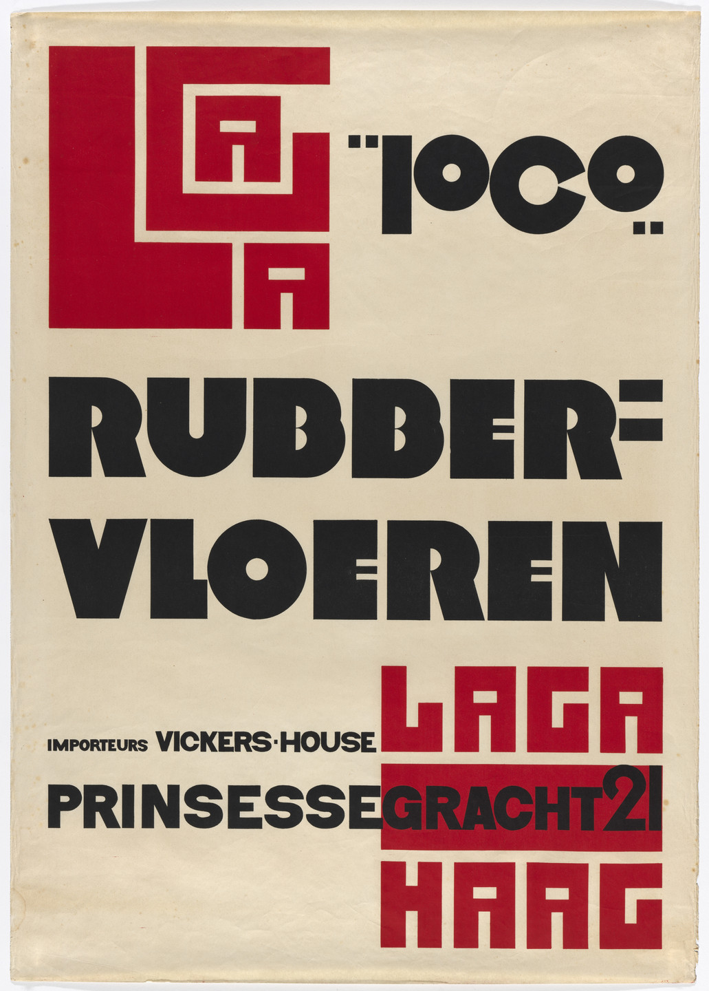 Piet Zwart. Poster for the rubber flooring manufacturer LAGA. 1922