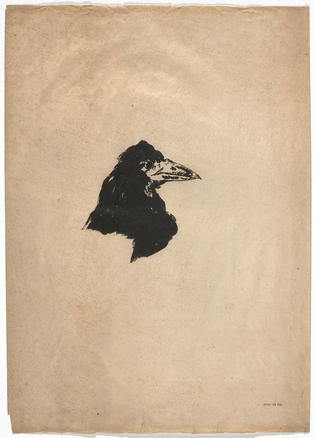 Édouard Manet. Tête de profil (Head of a Raven in Profile) (frontispiece) from Le Corbeau (The Raven). 1875