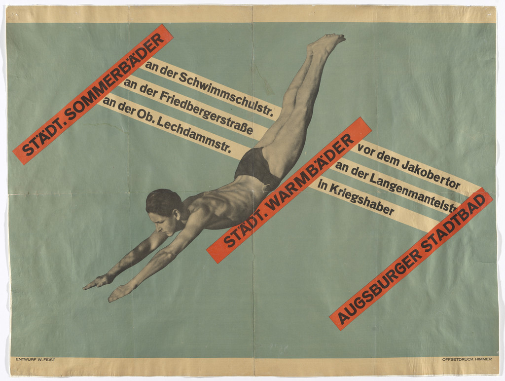 Poster for Augsburg Municipal Pools (Städtische Bäder) (Winning entry in poster competition)
