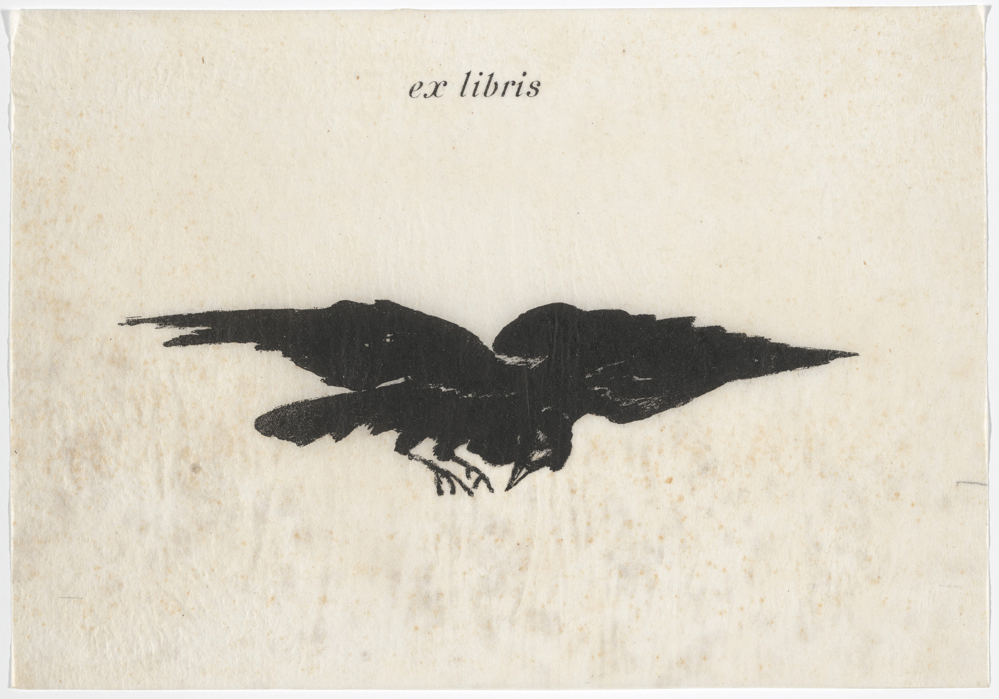Édouard Manet. Le Corbeau volant, les ailes déployées (The Flying Raven) (ex libris) from Le Corbeau (The Raven). 1875