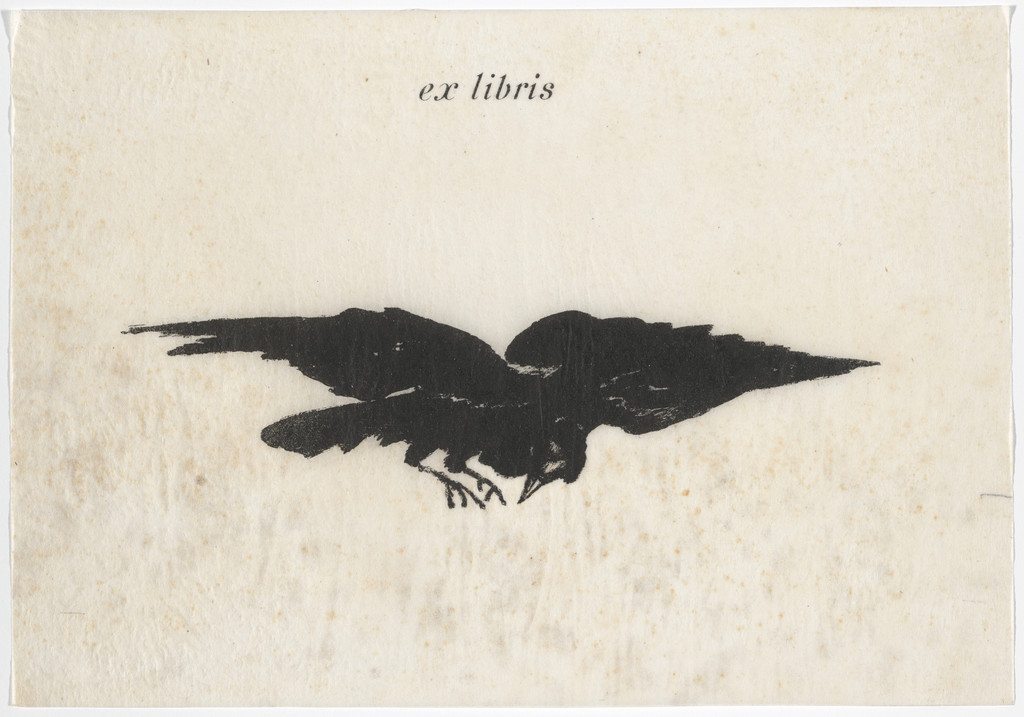 Le Corbeau volant, les ailes déployées (The Flying Raven) (ex libris) from Le Corbeau (The Raven)