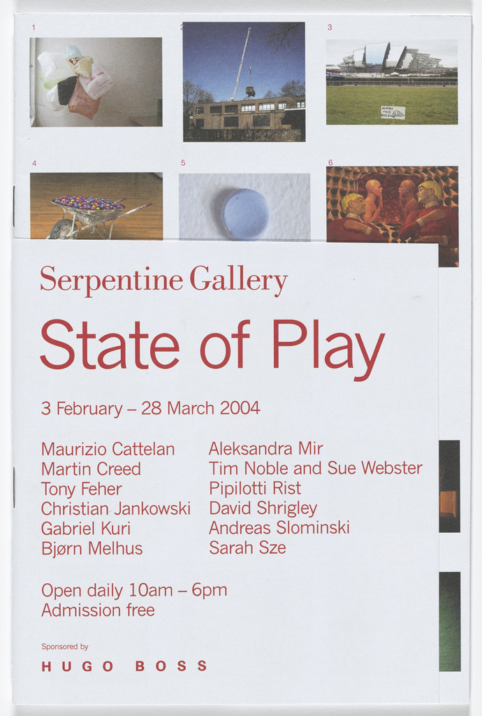 Brochure for State of Play, Serpentine Gallery, London, February 3–March 28, 2004