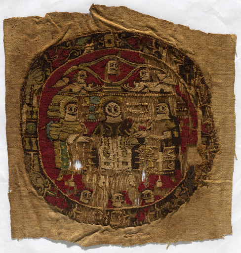 Unidentified designer. Christ enthroned (Coptic roundel tapestry). 6th-8th century C.E.