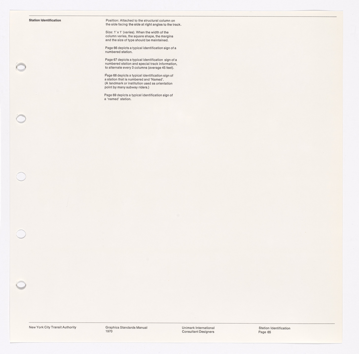Massimo Vignelli, Bob Noorda, Unimark International Corporation, New York. New York City Transit Authority Graphics Standards Manual. 1966-70