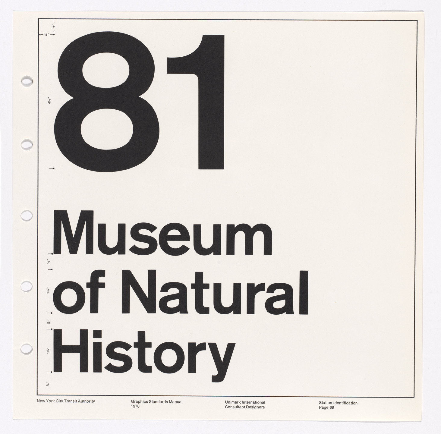 Massimo Vignelli, Bob Noorda, Unimark International Corporation, New York. New York City Transit Authority Graphics Standards Manual. 1966-70