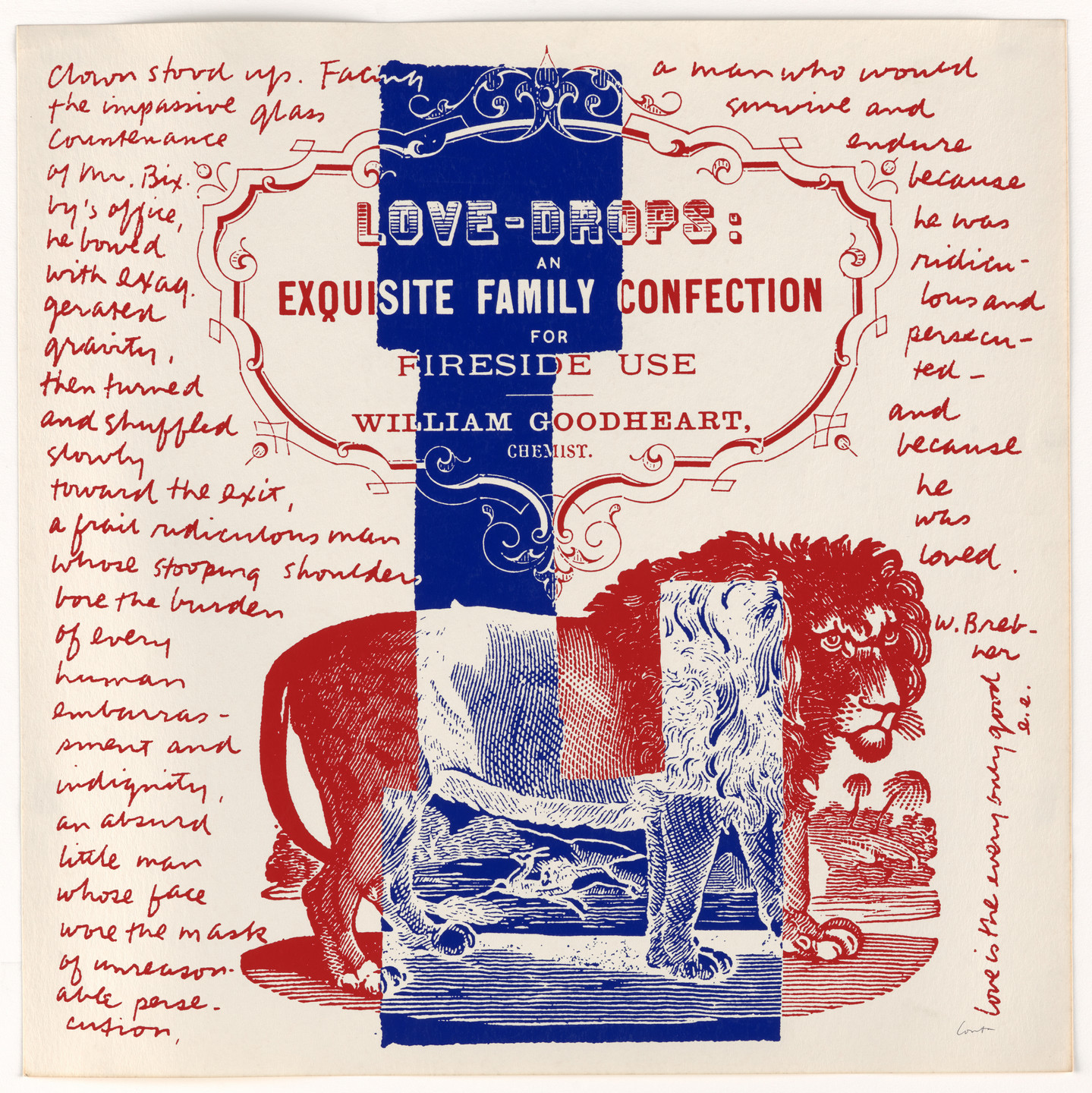 Corita Kent (Sister Mary Corita). L love drops from circus alphabet. 1968