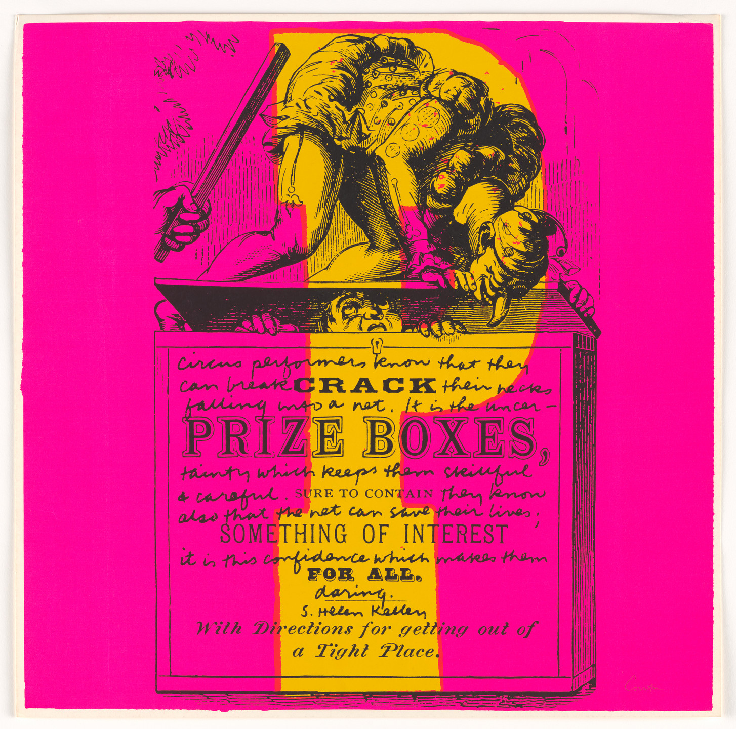 Corita Kent (Sister Mary Corita). P prize boxes from circus alphabet. 1968