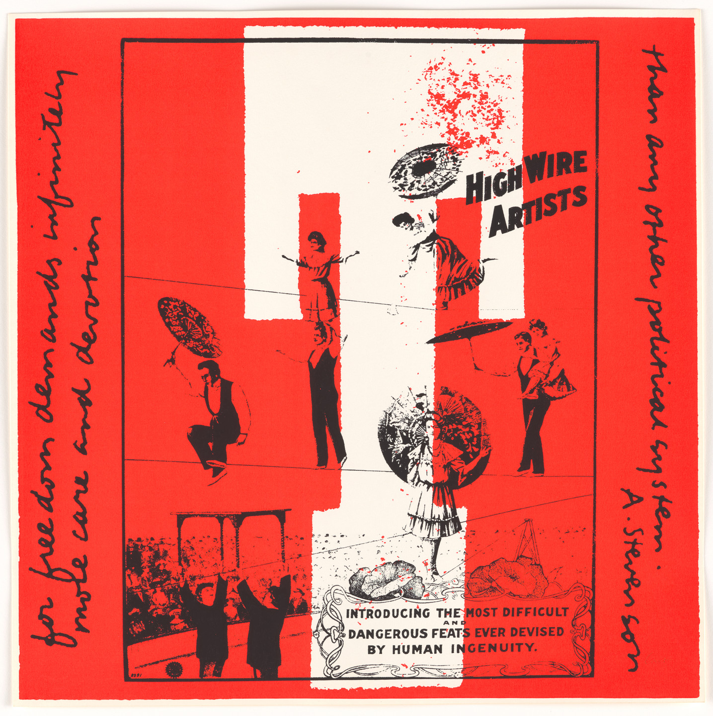 Corita Kent (Sister Mary Corita). T the tight rope from circus alphabet. 1968