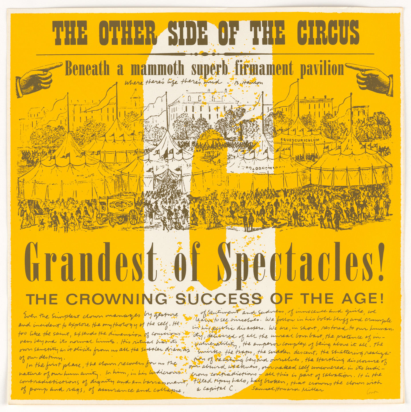 Corita Kent (Sister Mary Corita). C capital clown from circus alphabet. 1968