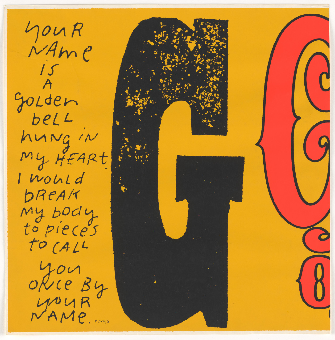 Corita Kent (Sister Mary Corita). G greatest show of worth from circus alphabet. 1968