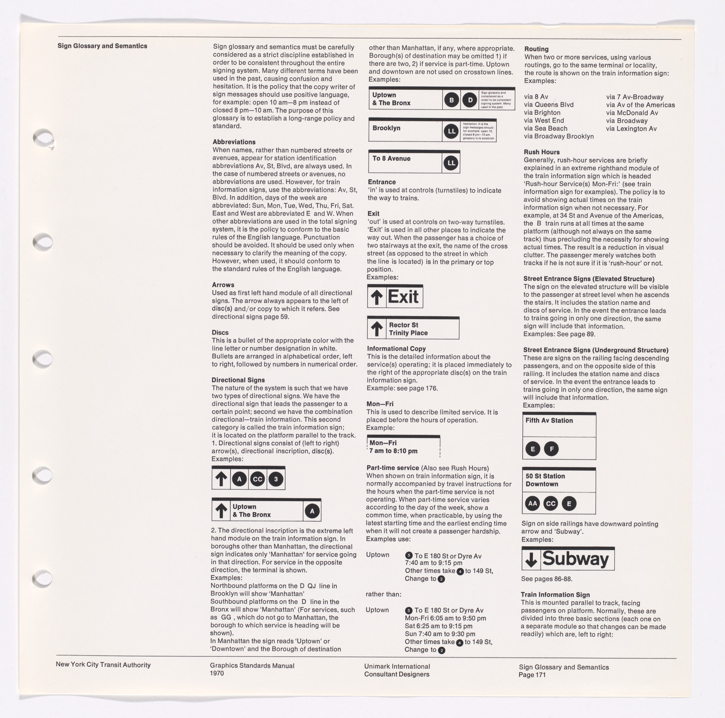 Massimo Vignelli, Bob Noorda, Unimark International Corporation, New York. New York City Transit Authority Graphics Standards Manual. 1966-70