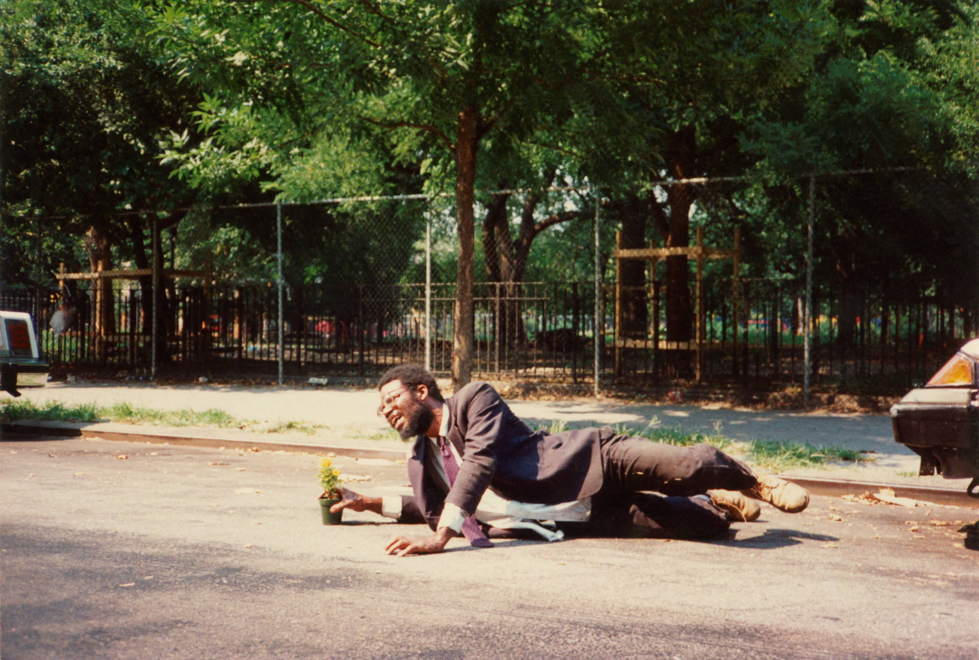 Pope.L. How Much is that Nigger in the Window a.k.a. Tompkins Square Crawl. 1991