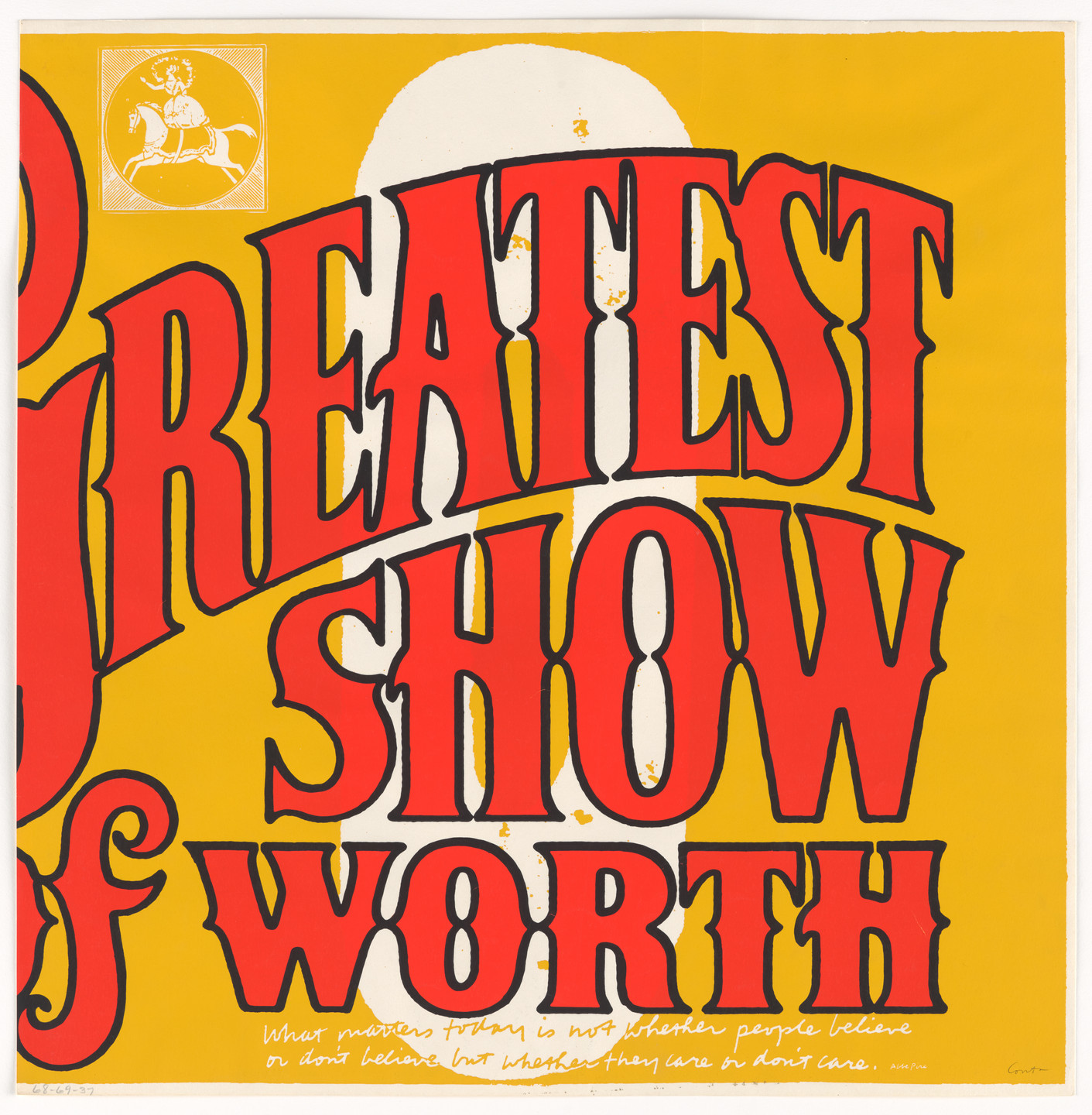Corita Kent (Sister Mary Corita). O greatest show of worth from circus alphabet. 1968