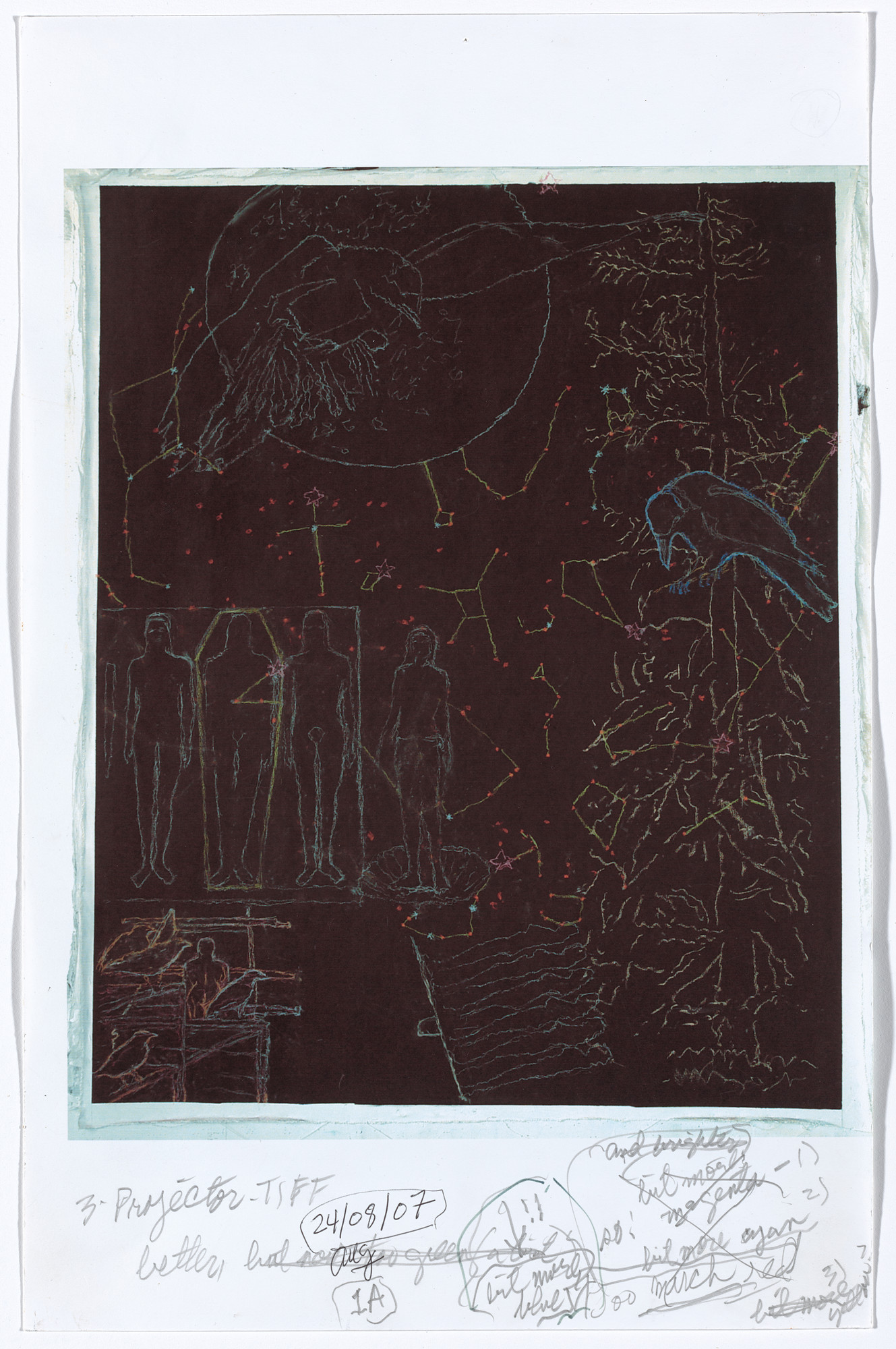 Jo Baer. Study for Memorial for an Art World Body (Nevermore)