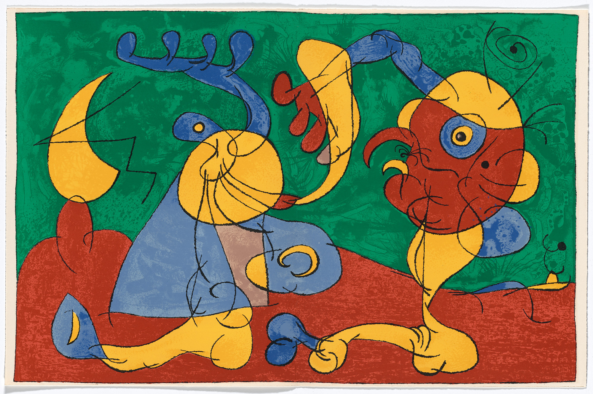 Joan Miró. Double page plate (between pages 60 and 61) from King Roi ( Ubu Roi )