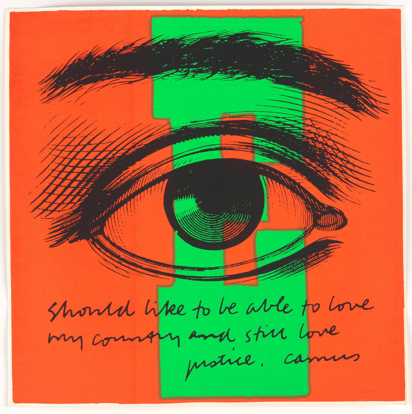 Corita Kent (Sister Mary Corita). E eye love from circus alphabet. 1968