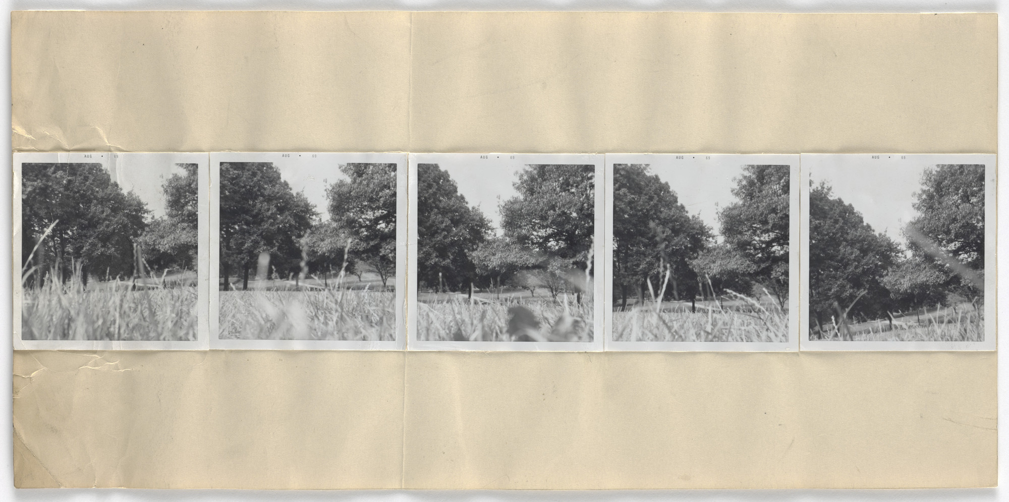 Vito Acconci. Rest: &#34;Lie of the land; line of vision&#34;. 1969