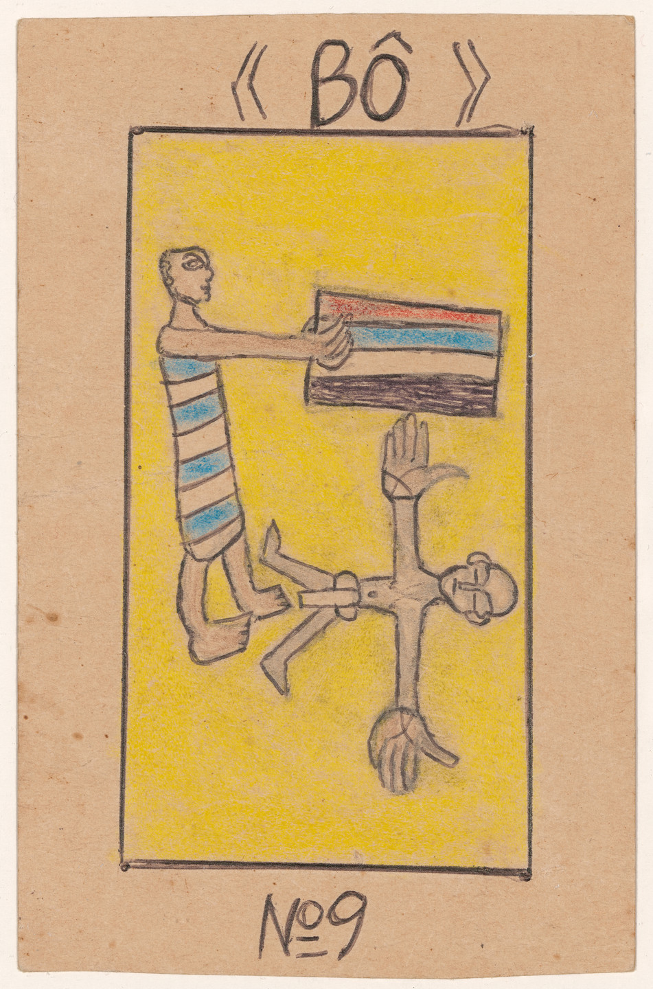 Frédéric Bruly Bouabré. «BÔ» N° 9 from Alphabet Bété. 1990