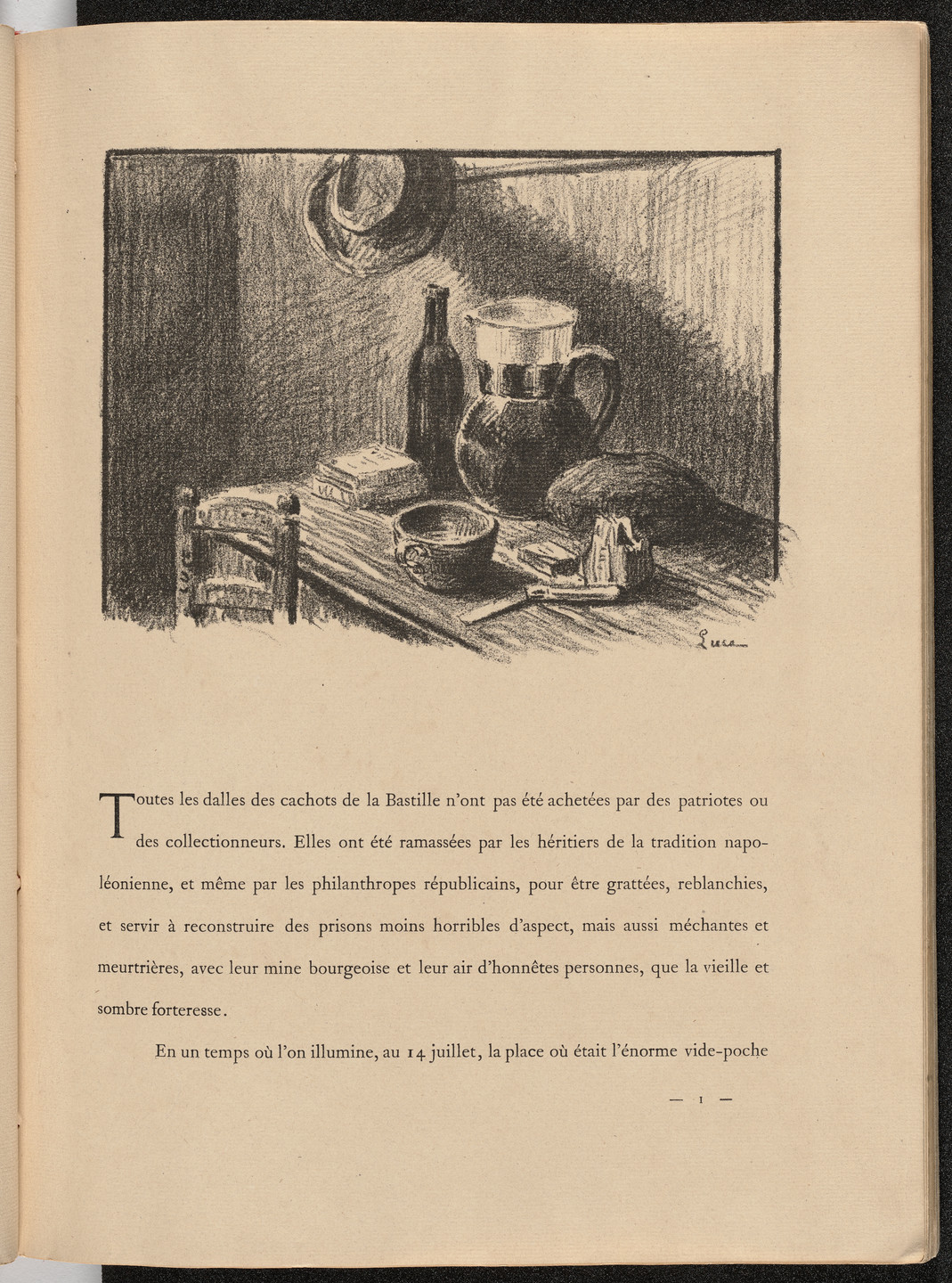 Maximilien Luce. Headpiece (page 1) from Mazas. 1894