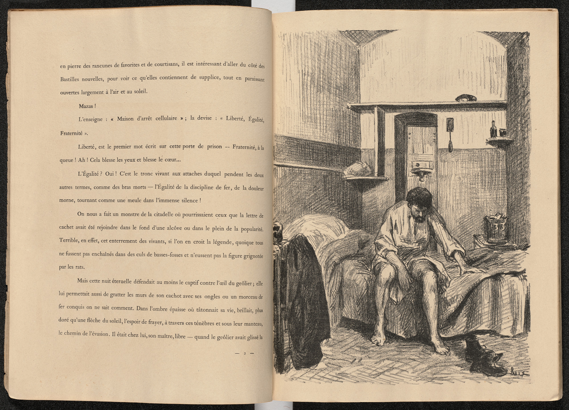 Maximilien Luce. Plate (facing page 2) from Mazas. 1894