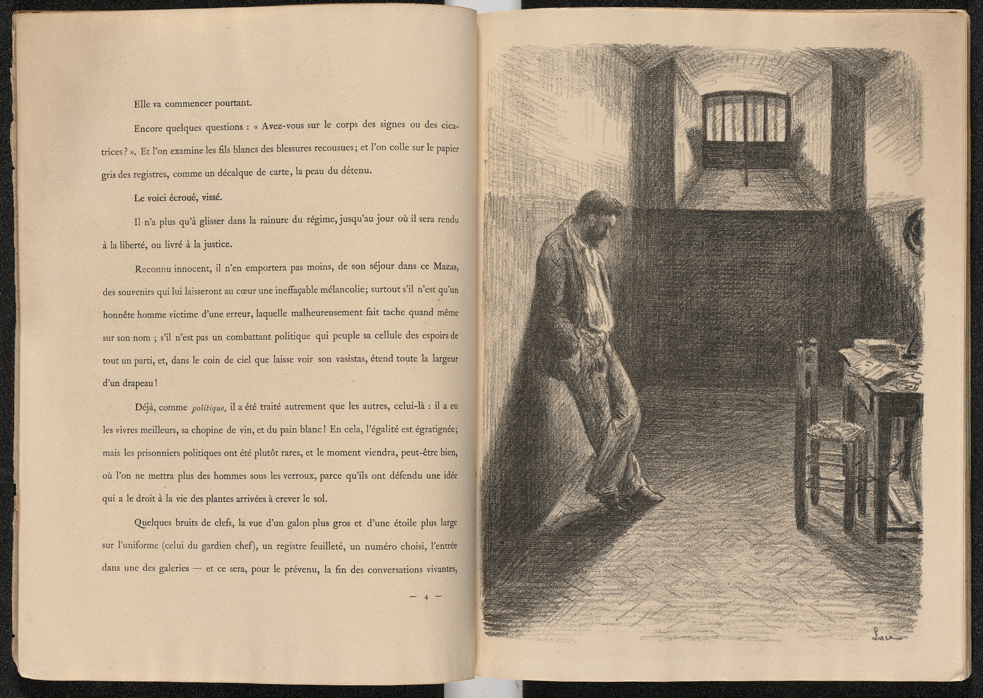 Maximilien Luce. Plate (facing page 4) from Mazas. 1894