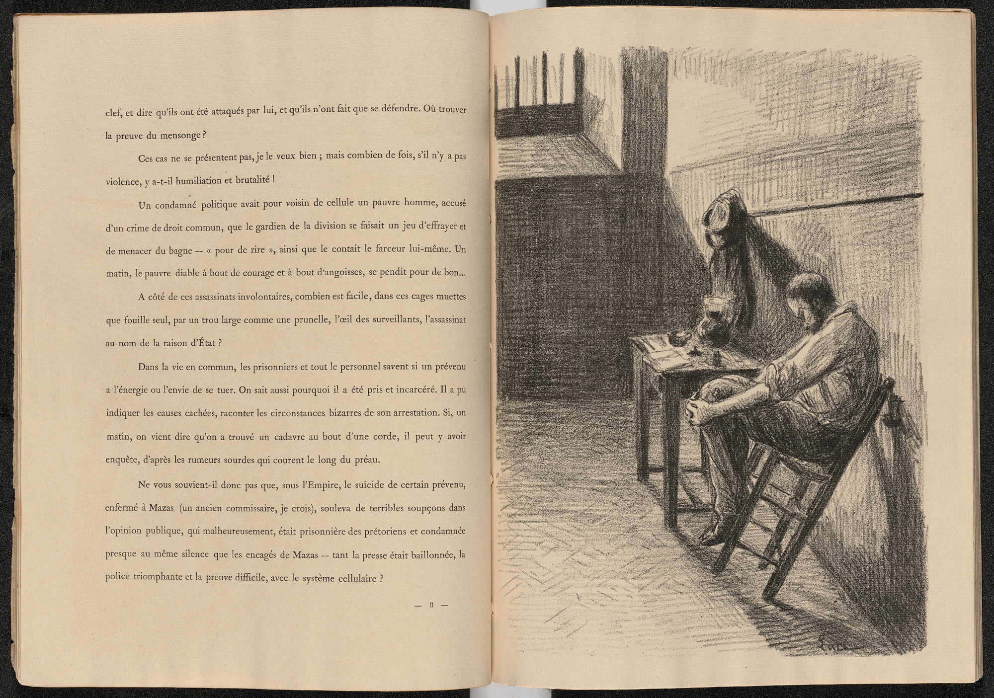 Maximilien Luce. Plate (facing page 8) from Mazas. 1894