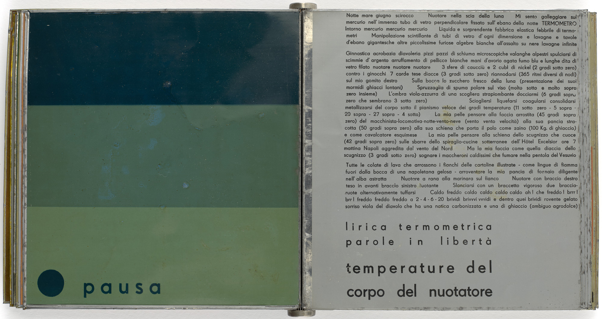 Tullio d'Albisola (Tullio Spartaco Mazzotti). Parole in libertà futuriste, tattili-termiche olfattive (Words in Futurist, Olfactory, Tactile, Thermal Freedom). 1932