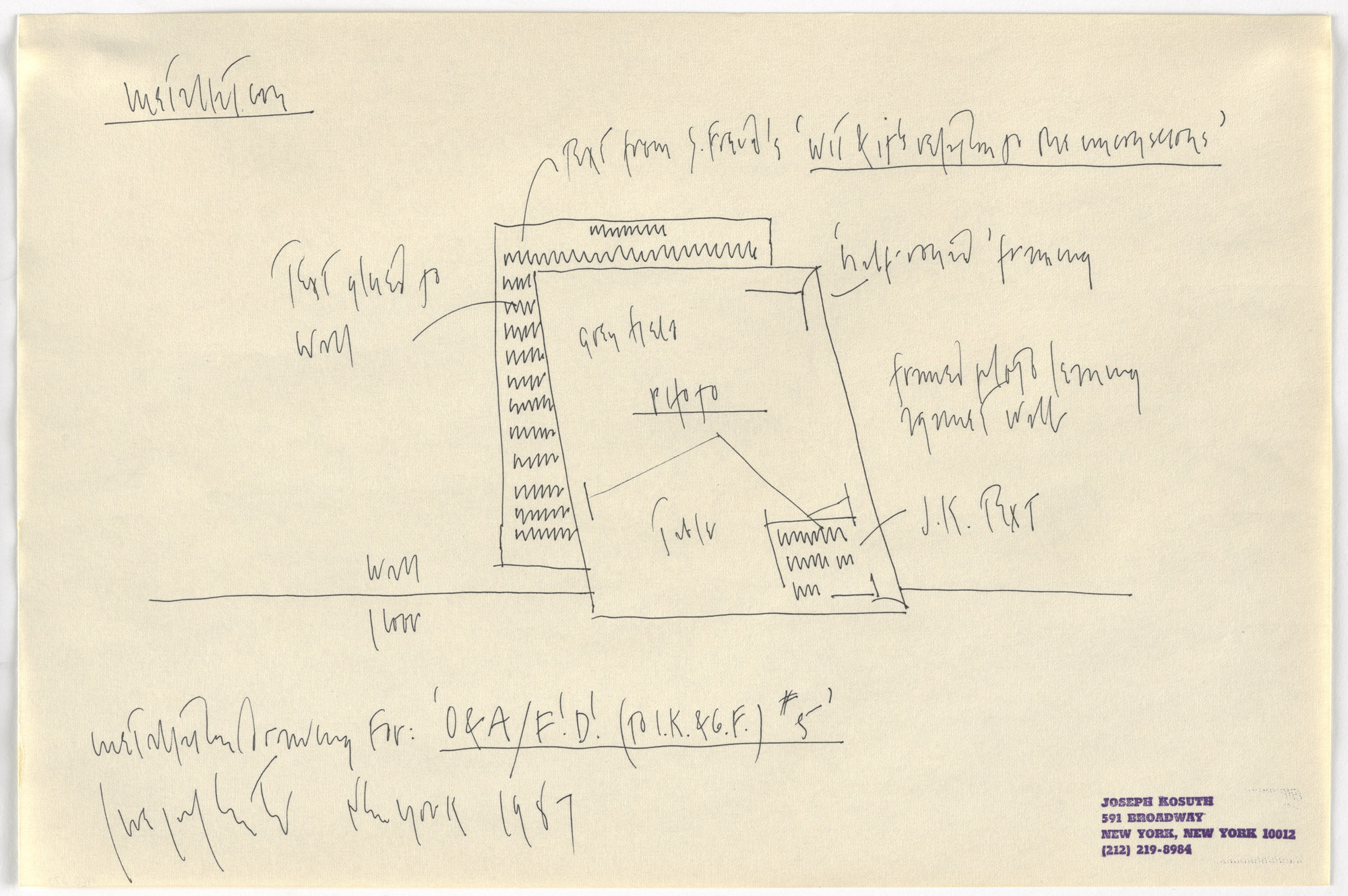 Joseph Kosuth. O&A/F! D! (To 1.K. & 6F) #5
