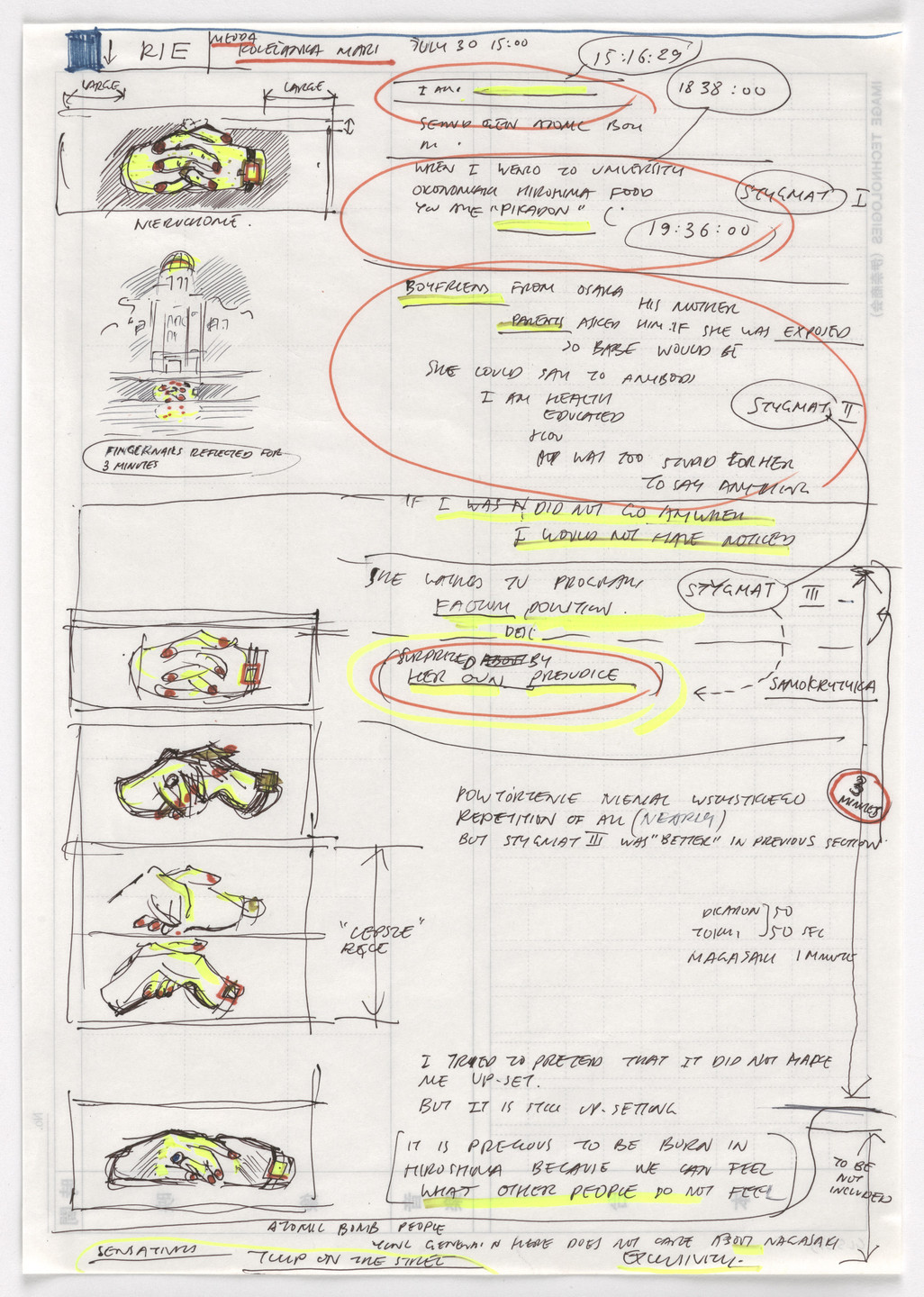Krzysztof Wodiczko. Studies for Hiroshima Projection. 1999