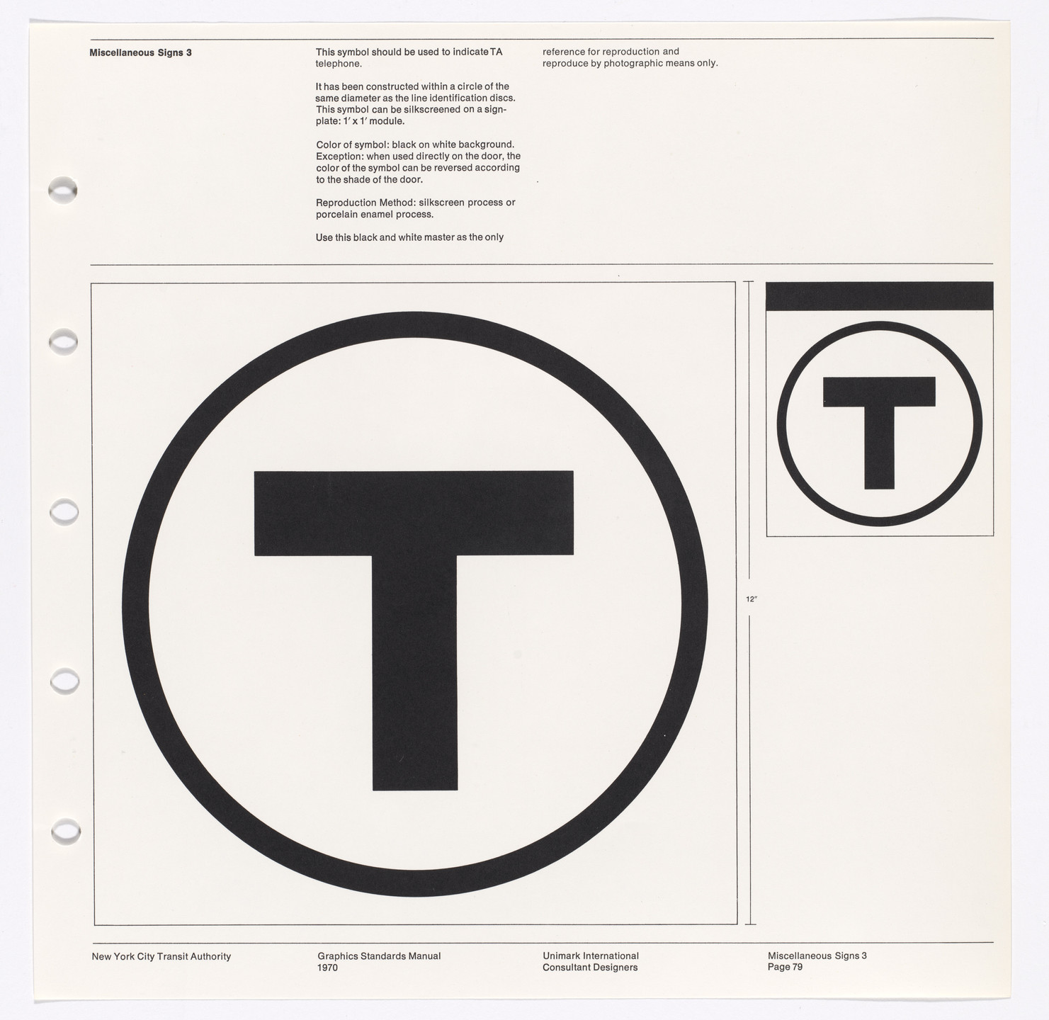 Massimo Vignelli, Bob Noorda, Unimark International Corporation, New York. New York City Transit Authority Graphics Standards Manual. 1966-70