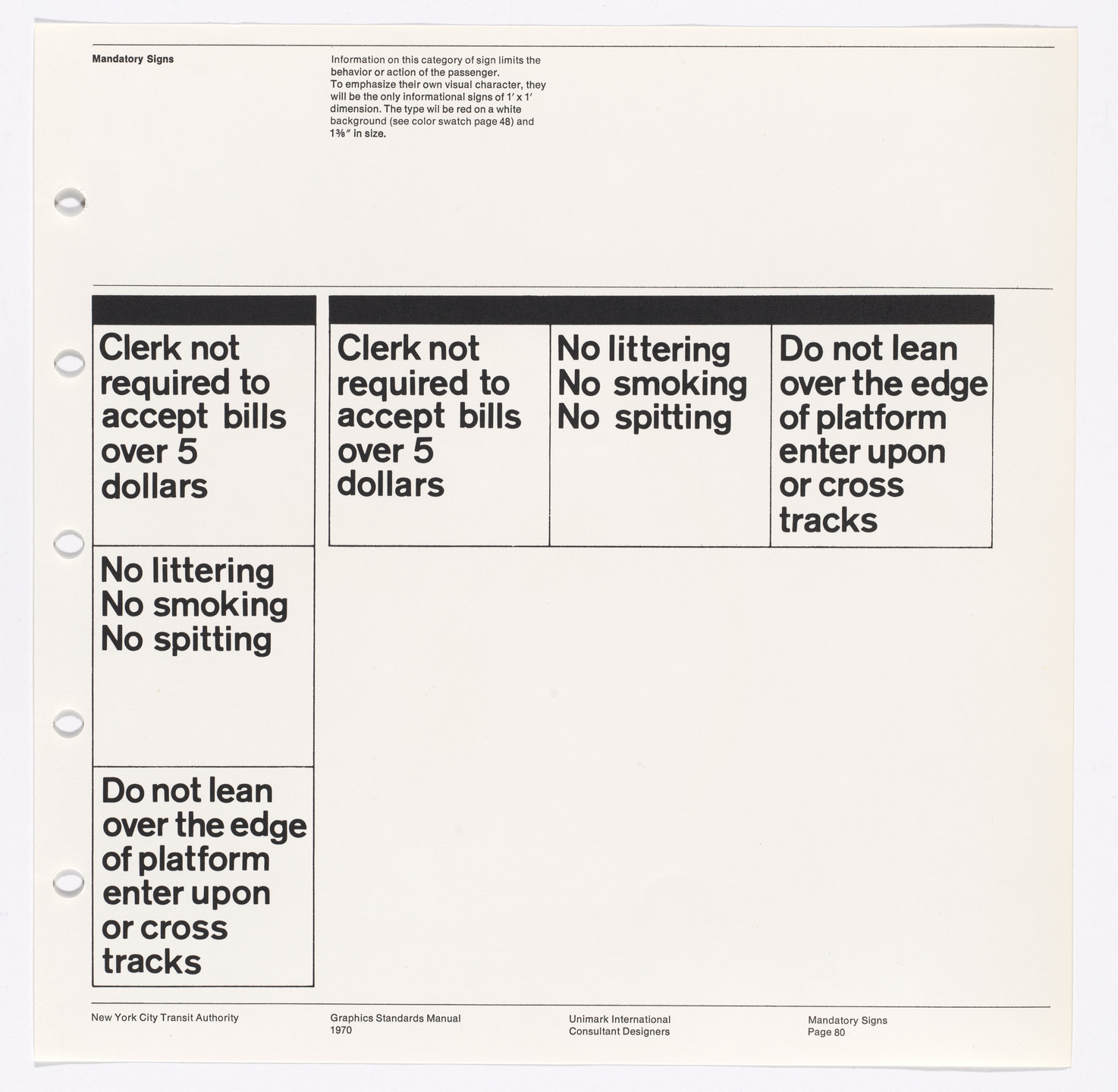 Massimo Vignelli, Bob Noorda, Unimark International Corporation, New York. New York City Transit Authority Graphics Standards Manual. 1966-70