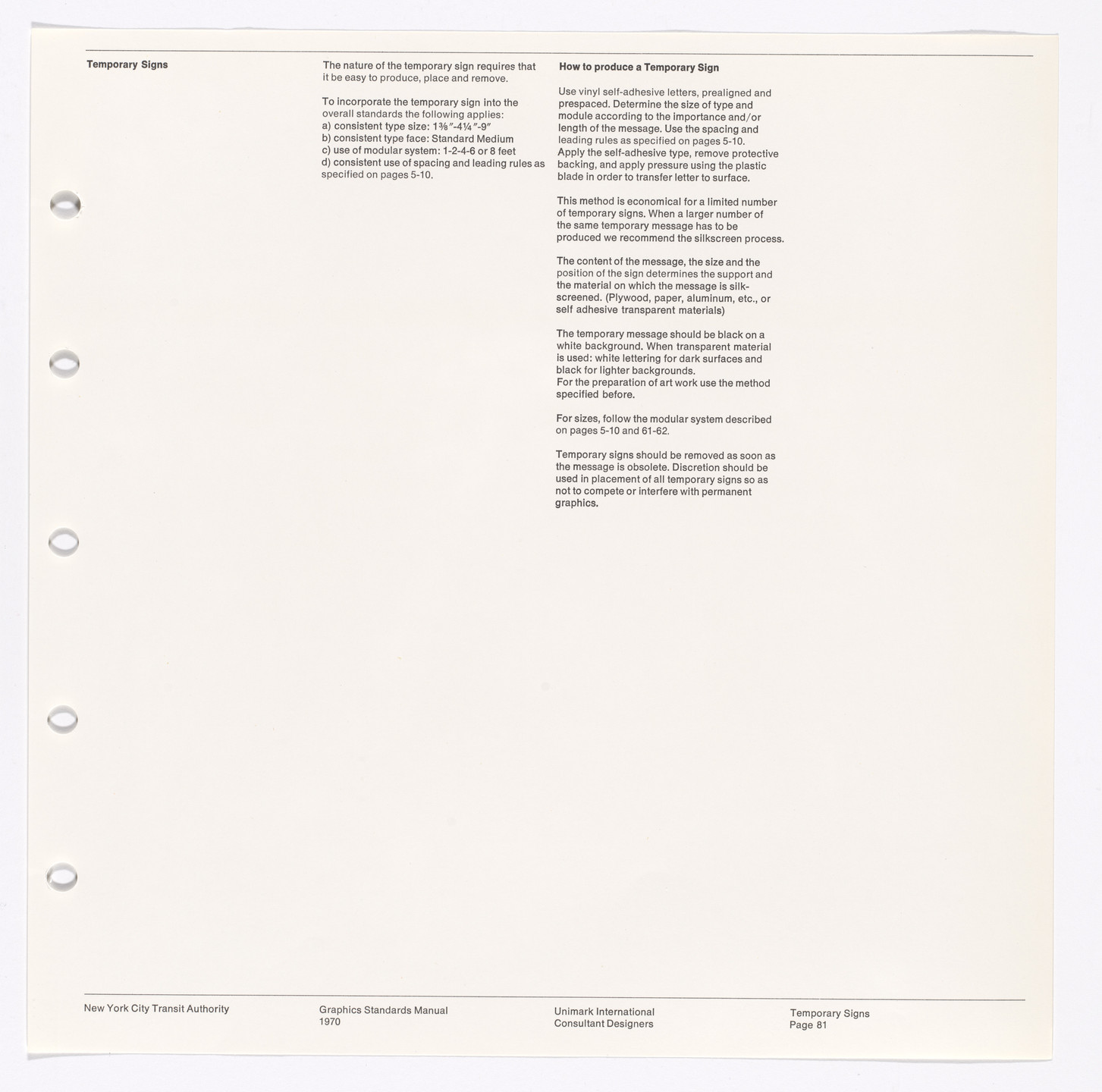 Massimo Vignelli, Bob Noorda, Unimark International Corporation, New York. New York City Transit Authority Graphics Standards Manual. 1966-70
