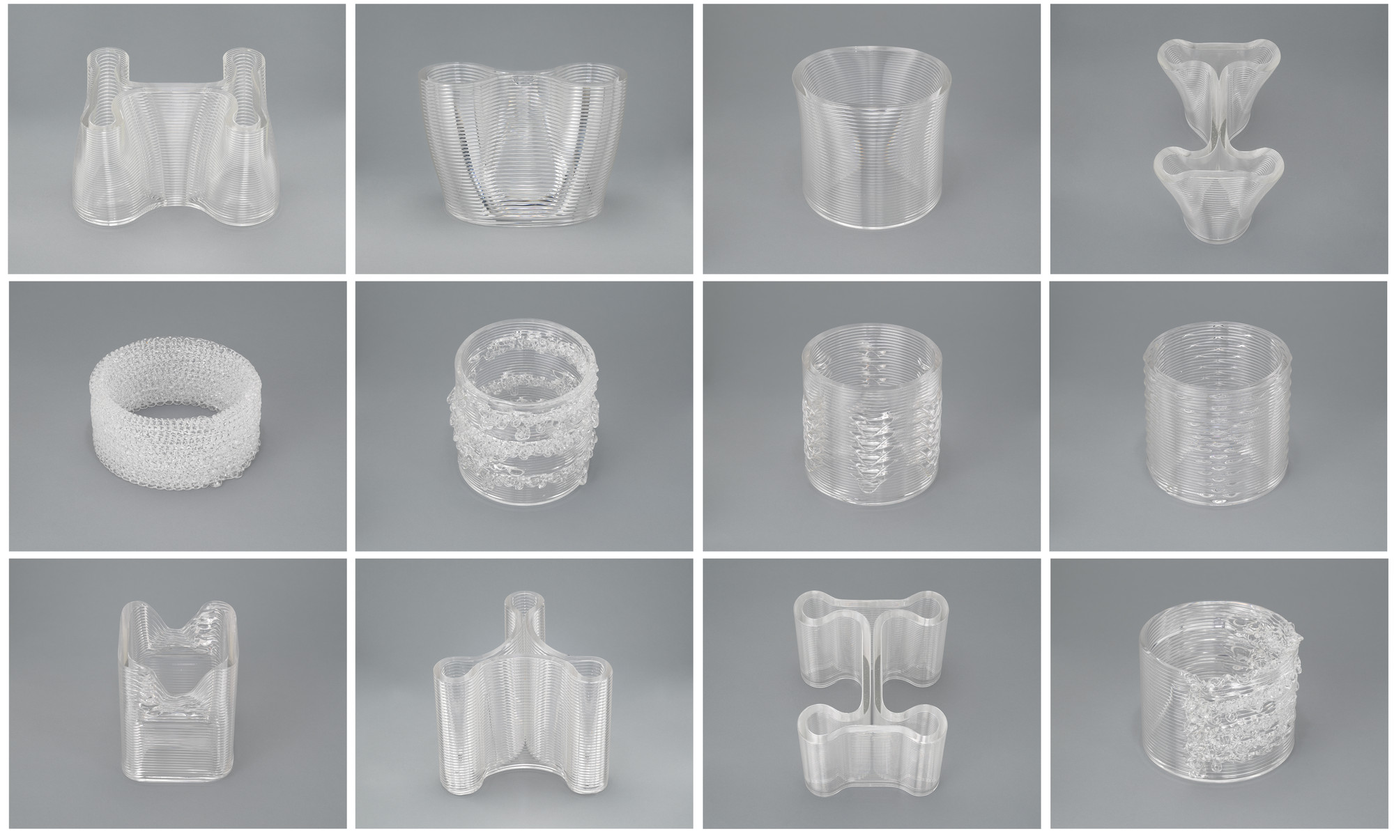 Neri Oxman, Mediated Matter Group, Massachusetts Institute of Technology, Cambridge, MA. Glass I, section studies. 2017–2018