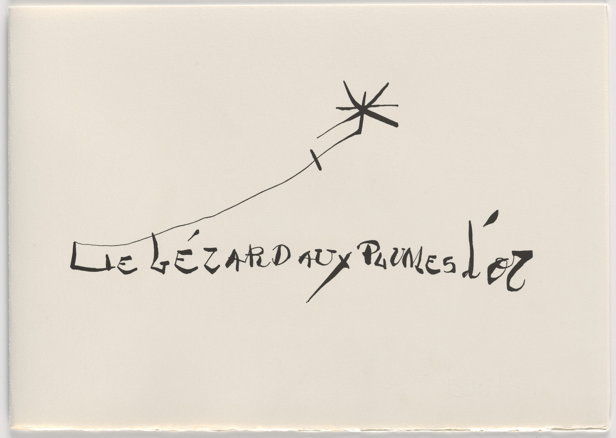 Joan Miró. Title page (folio 7) from Le Lézard aux plumes d'or (The Lizard with Golden Feathers)
