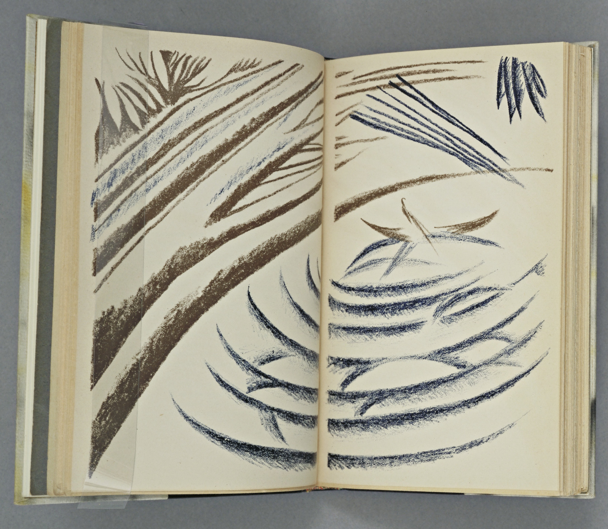 Natalia Goncharova. Double page plate (between pages 28 and 29) from Vertogradari Nad Lozami ( Gardeners over the Vines )