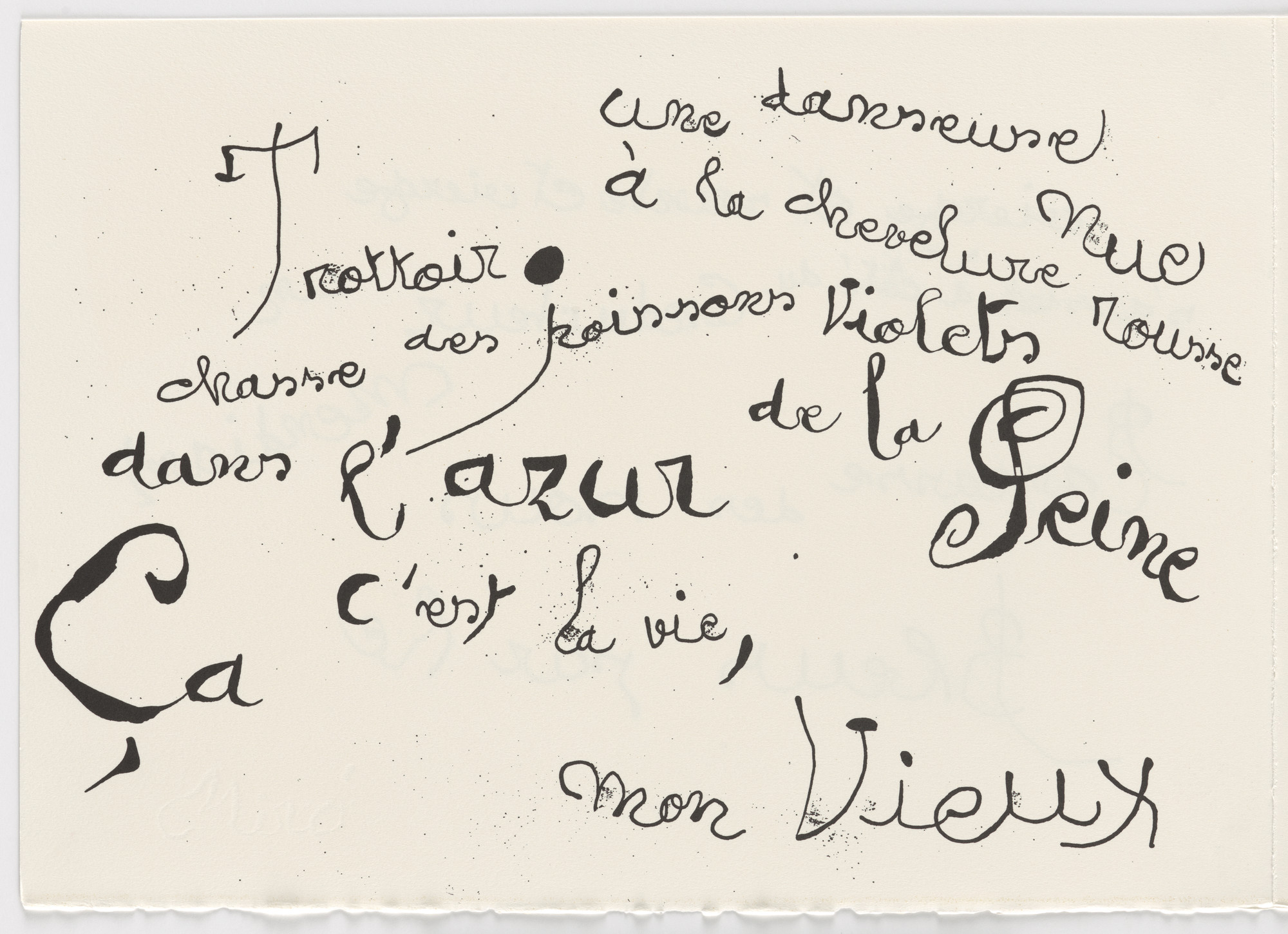 Joan Miró. Plate (folio 17 verso) from Le Lézard aux plumes d'or (The Lizard with Golden Feathers)