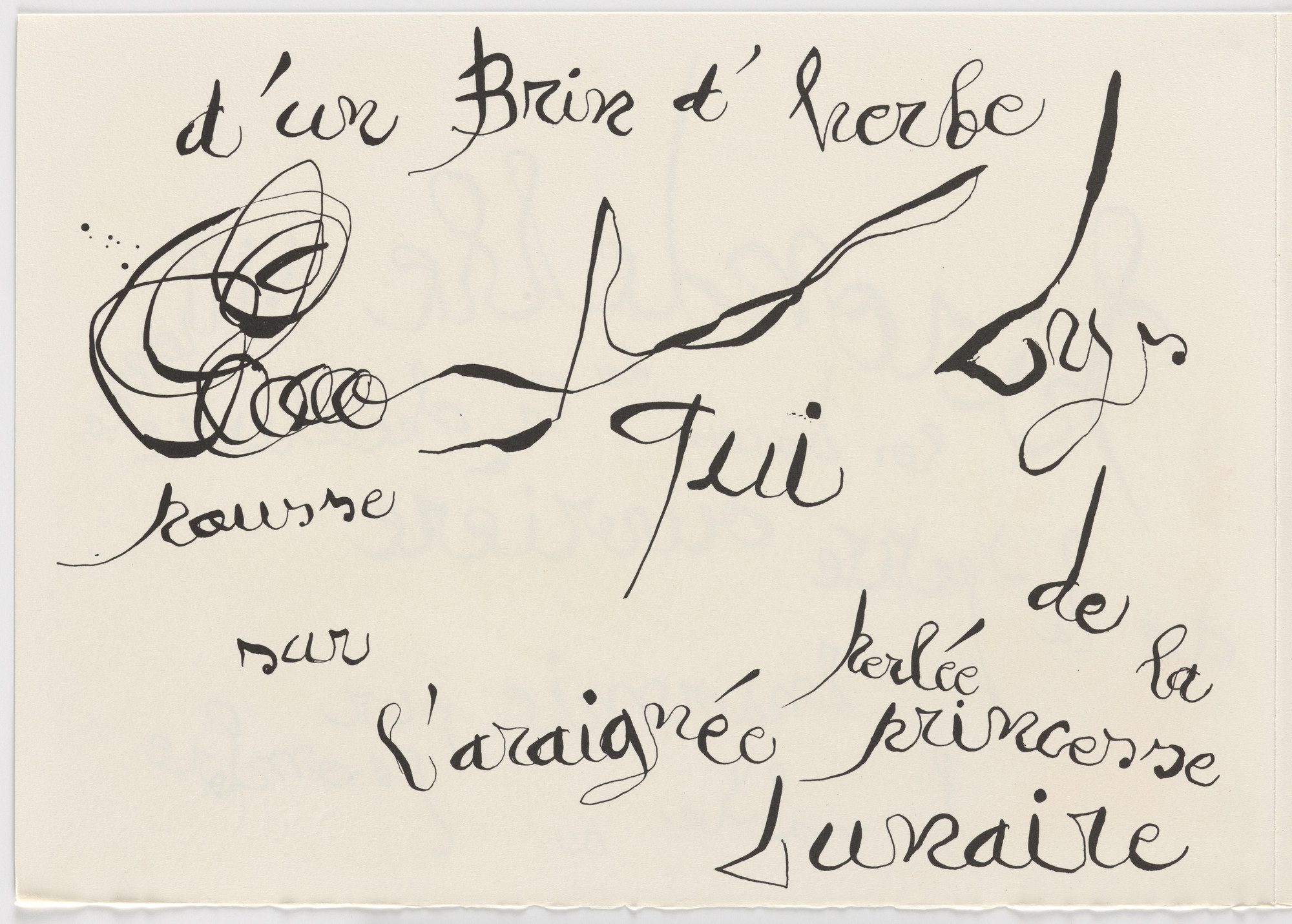 Joan Miró. Plate (folio 23 verso) from Le Lézard aux plumes d'or (The Lizard with Golden Feathers)