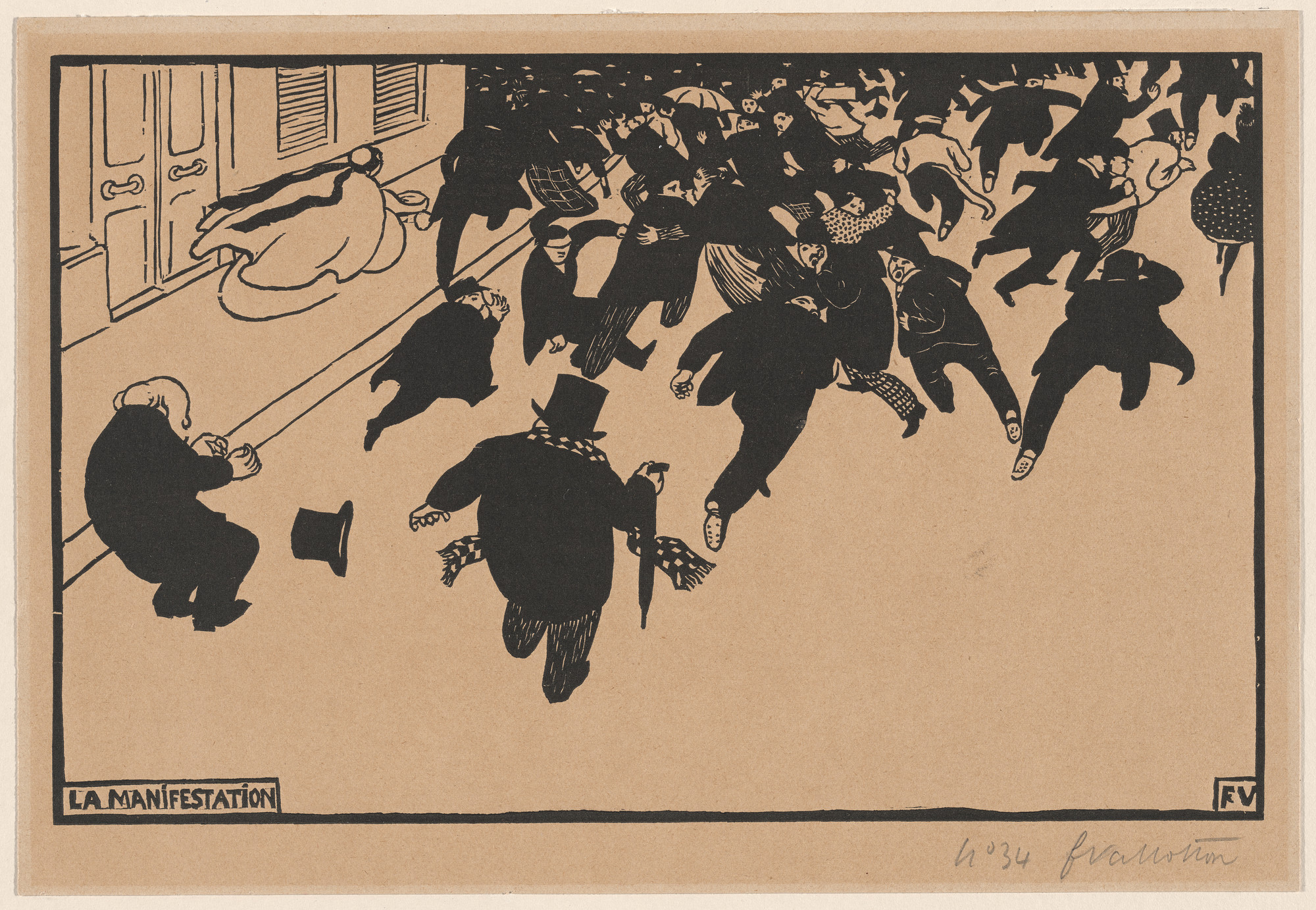 Félix Vallotton. The Demonstration (La Manifestation) from The Original Print (L&#39;Estampe originale), no. I. 1893