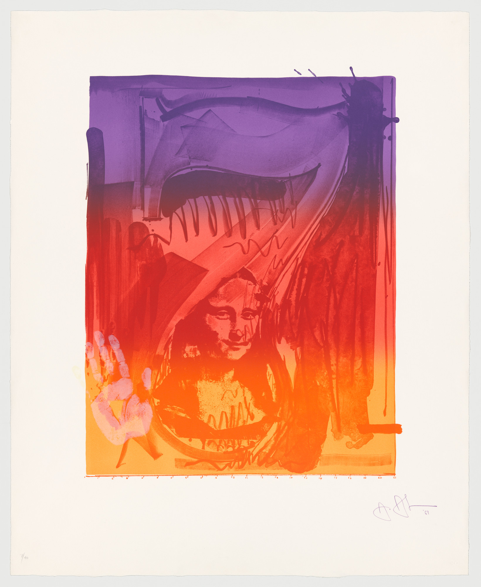 Jasper Johns. Figure 7 from Color Numeral Series. 1968, published