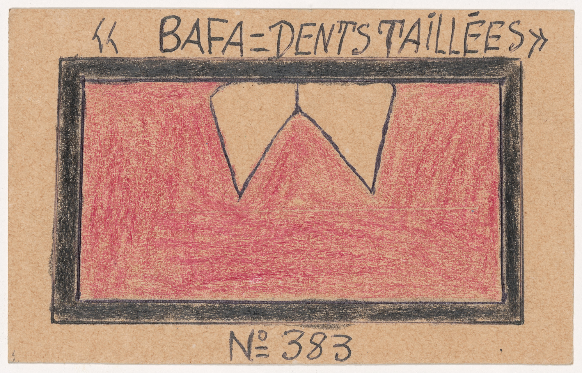 Frédéric Bruly Bouabré. «Bafa=dents taillées» N° 383 from Alphabet Bété