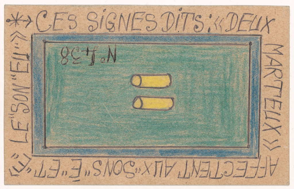 Ces signes dits: «Deux marteux» affectent aux "sons" "é" et "ê" le "son" Eu"» N° 438 from Alphabet Bété