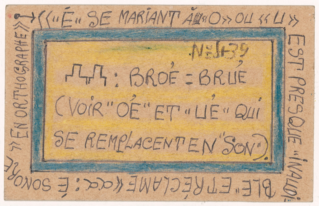 «"é" se mariant à "o" ou "u" est presque "inaudible" et réclame« :é sonore» en orthographe» N° 439 Broé=Brué (voir "OÉ" et "UÉ" qui se remplacent en "son") from Alphabet Bété